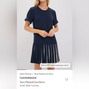 Tuckernuck Navy Pleated Liza Dress, NWT, sz XL.